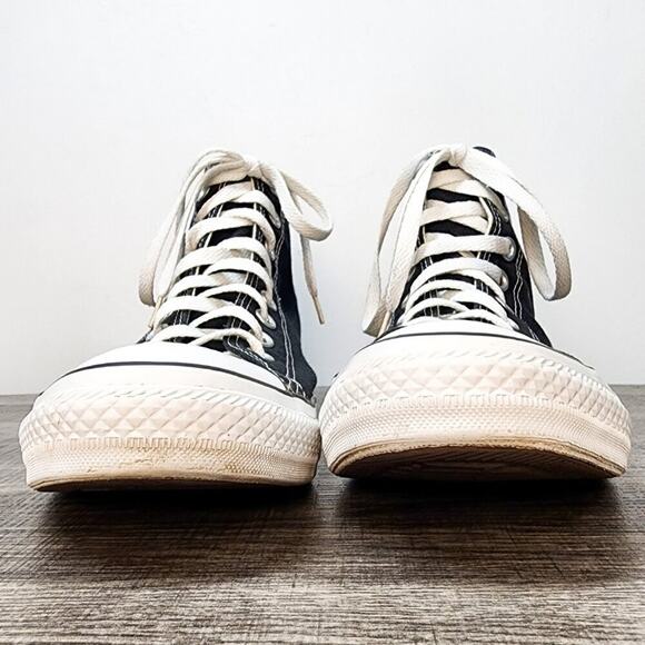 Converse Black High Top Sneakers Custom Embroidered Mountains Size 10 Art‎ - Picture 5 of 9